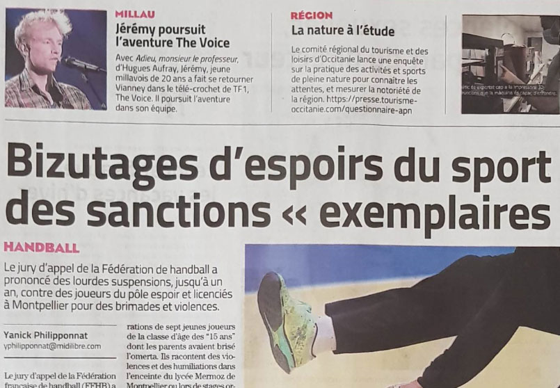 Bizutages d'espoirs du sport: des sanctions "exemplaires"